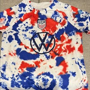 Nike Red and White Soccer Jersey
